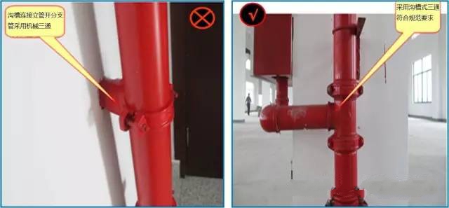 27,沟槽连接方式消防立管分支采用机械开孔三通